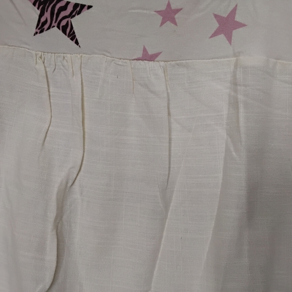 3901 Size Medium Umgee Star Print Short Sleeve Tunic - Pink & Black Stars NWT - Picture 6 of 8